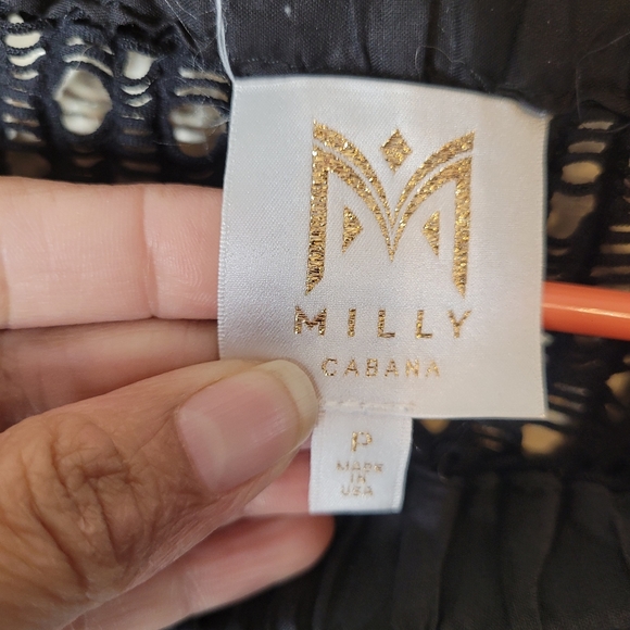 Milly cabana mesh top black off the shoulder Swimwear beach vacations petite - Picture 4 of 10